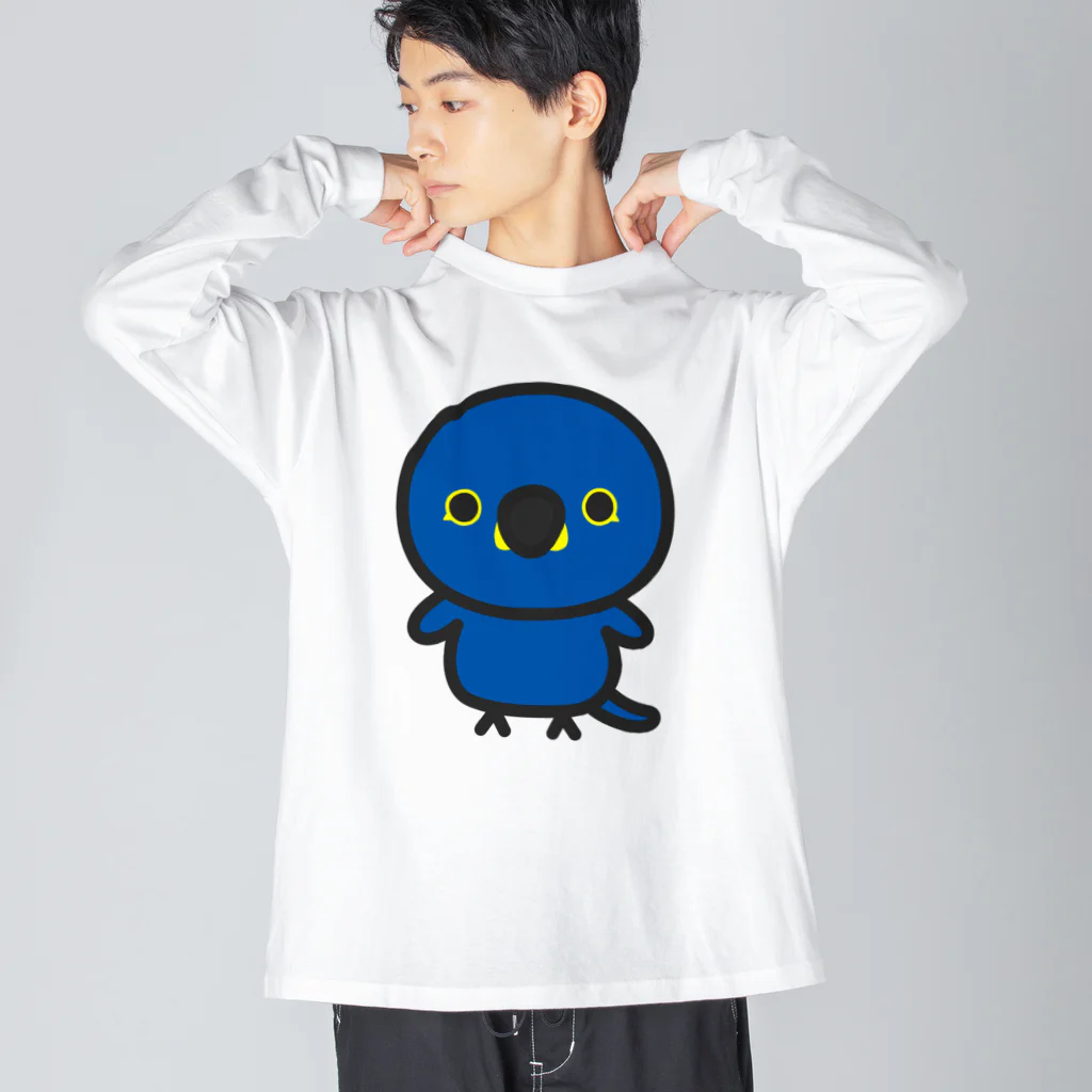 いんこ屋堂のスミレコンゴウインコ ビッグシルエットロングスリーブTシャツ