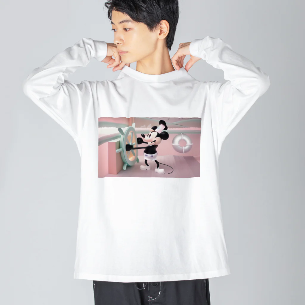 CHIKUSHOの蒸気船ウィリー シャツ ビッグシルエットロングスリーブTシャツ