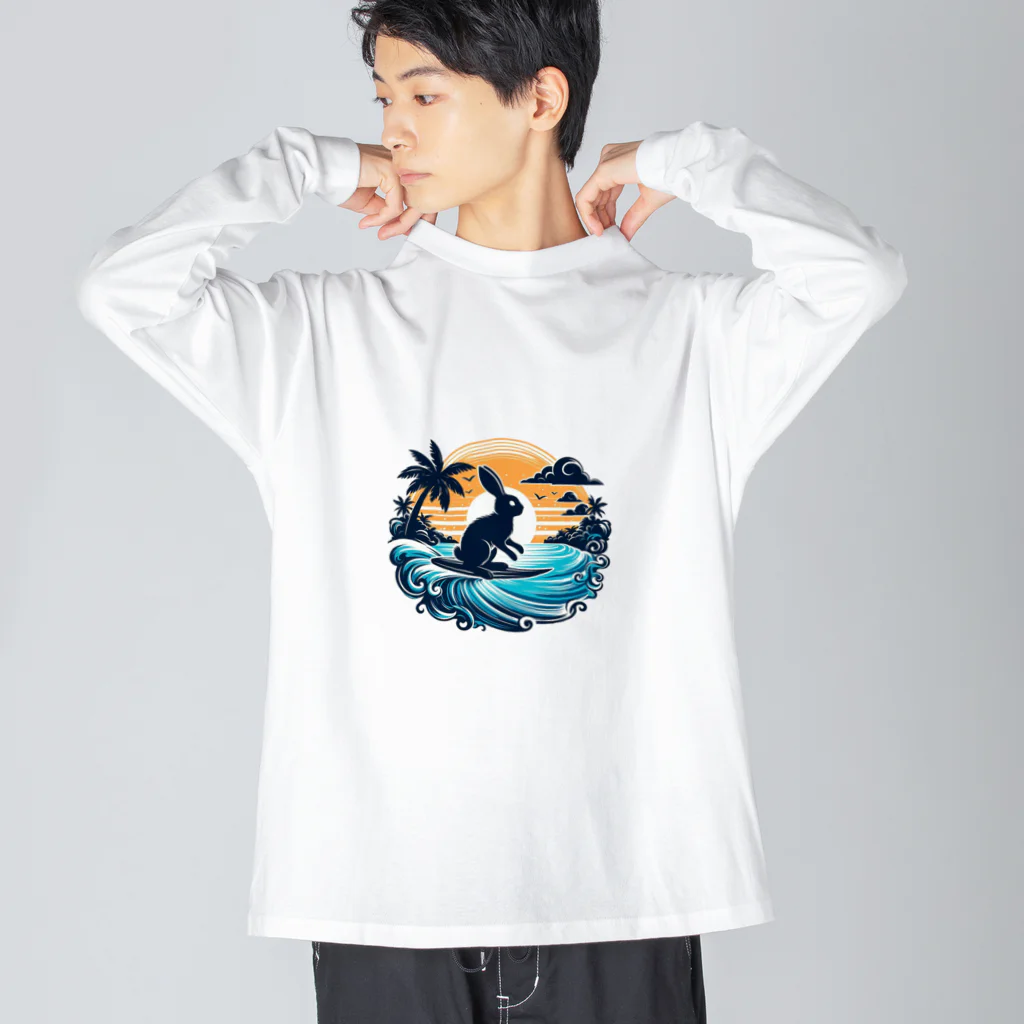 Lemon_teaの波乗りうさぎ Big Long Sleeve T-Shirt