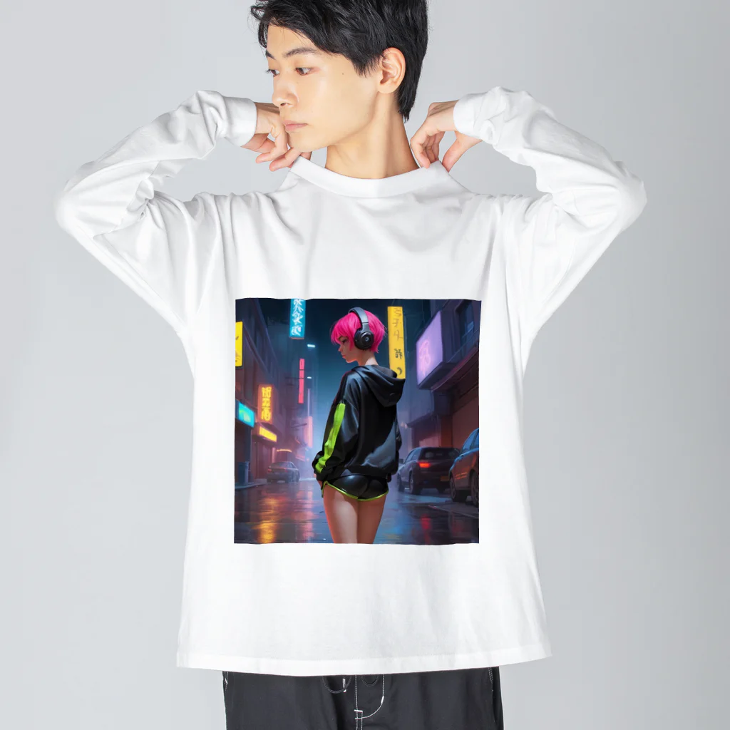 shiba9のCyber Girl Big Long Sleeve T-Shirt