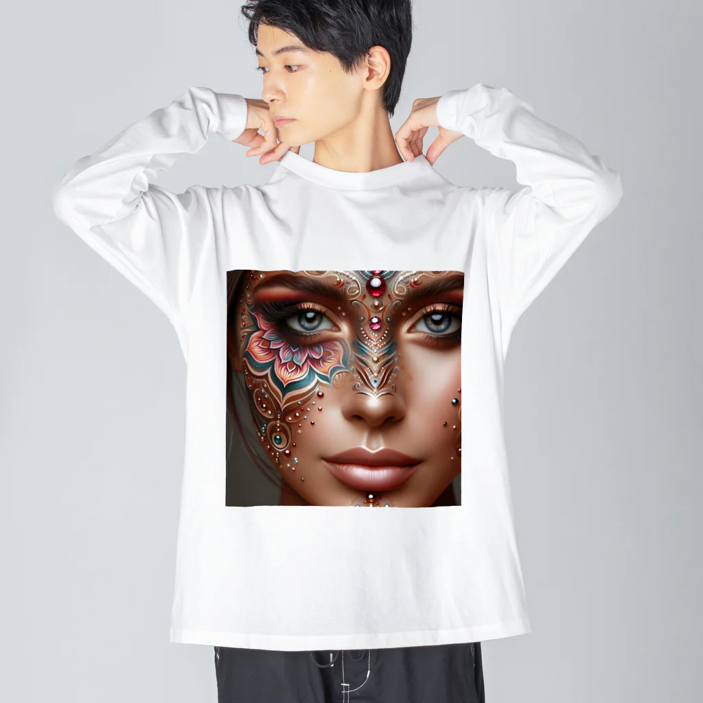 女神🌟曼荼羅のMANDALA MAKEUP  Big Long Sleeve T-Shirt