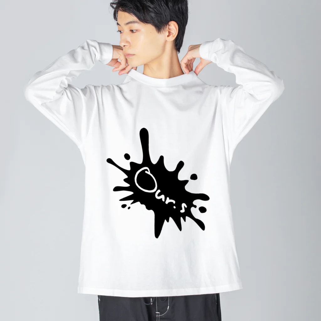 Our.s SUZURI店のOur.s とびちるビックインク風ロゴ Big Long Sleeve T-Shirt