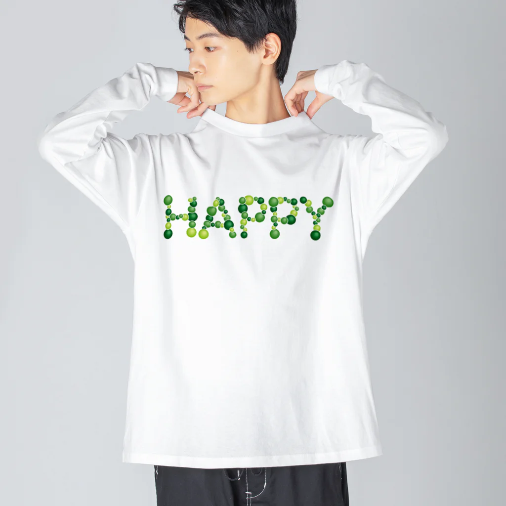 junichi-goodsのバルーン文字「HAPPY」（緑色系） Big Long Sleeve T-Shirt