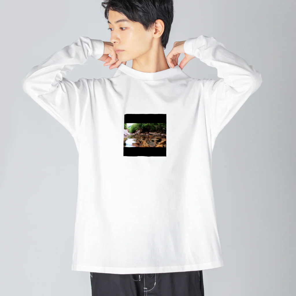 ココロ葉shopの森林のせせらぎ小川 Big Long Sleeve T-Shirt