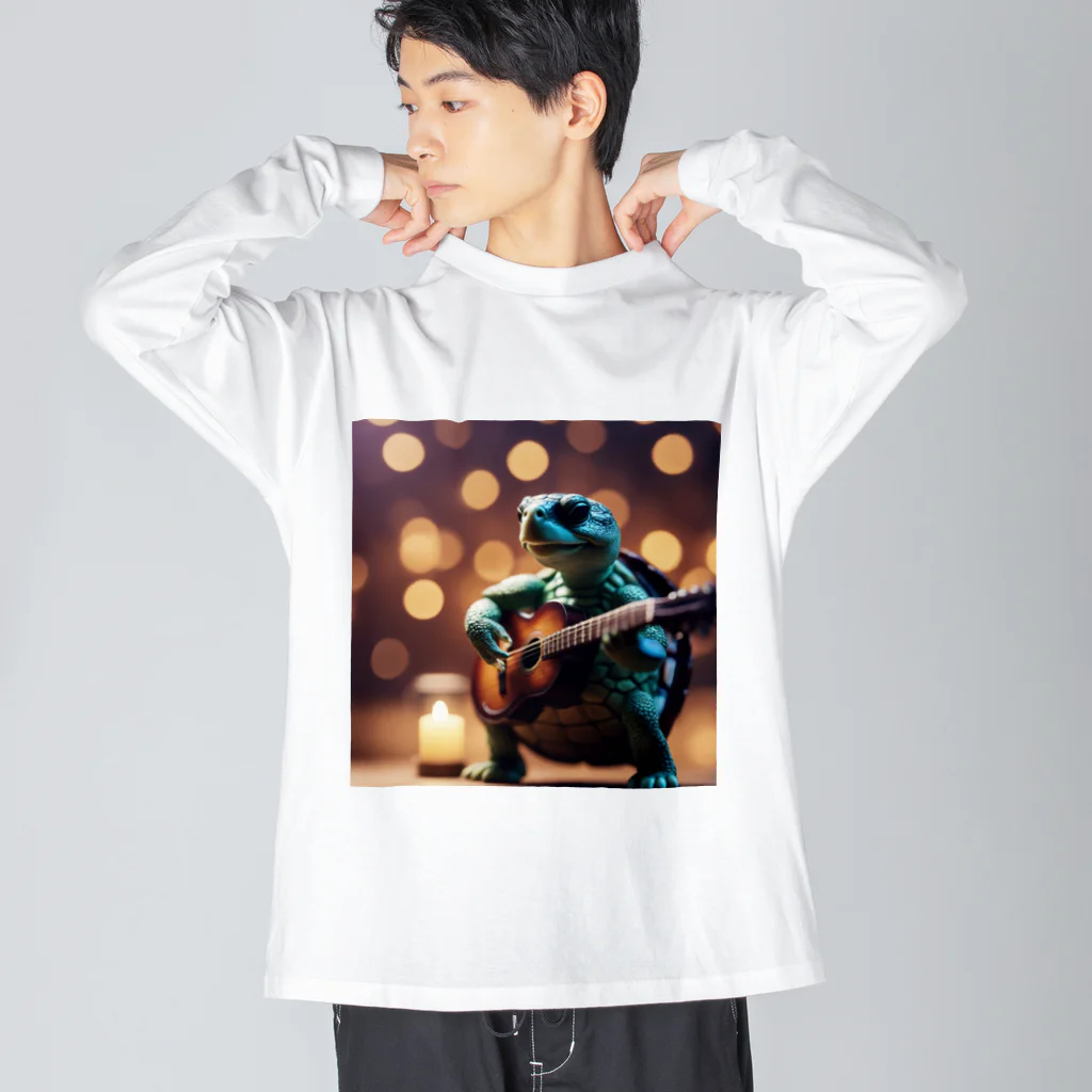 Mako Goodsのギター好きな亀たん ビッグシルエットロングスリーブTシャツ