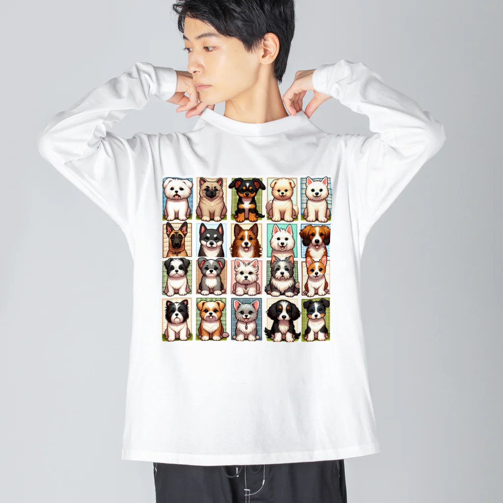 タマちゃんのいろいろな犬達1 ビッグシルエットロングスリーブTシャツ