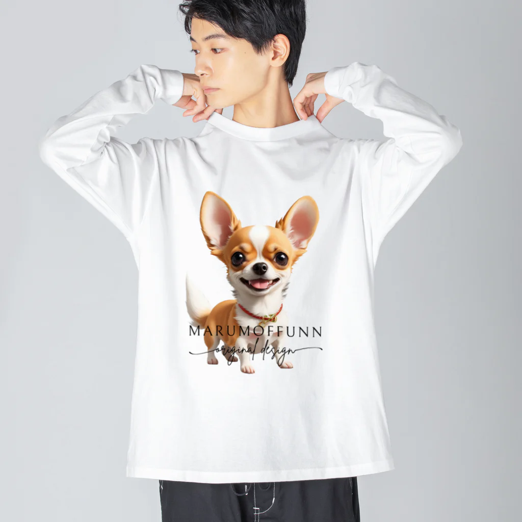 まるもっふんのまるもっふんオリジナル【チワワ】 ビッグシルエットロングスリーブTシャツ