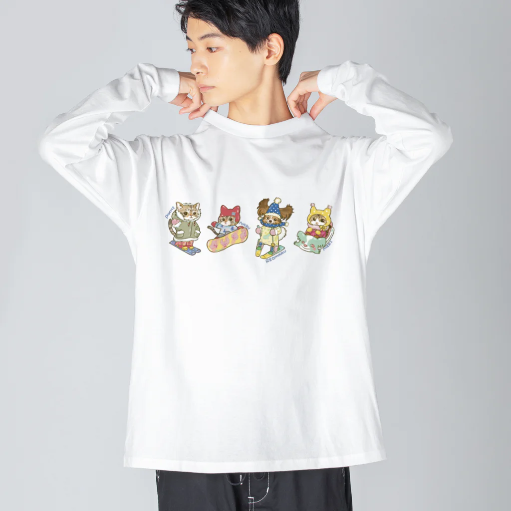 猫のきぬくんのお店のれおまるくん一家　雪山ツアー Big Long Sleeve T-Shirt