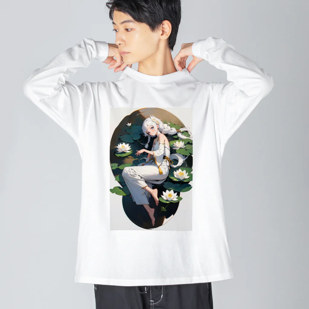 arashi023の蓮花の少女 ビッグシルエットロングスリーブTシャツ