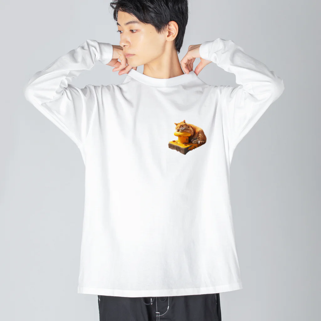 masaki1019のおひるね猫 ビッグシルエットロングスリーブTシャツ