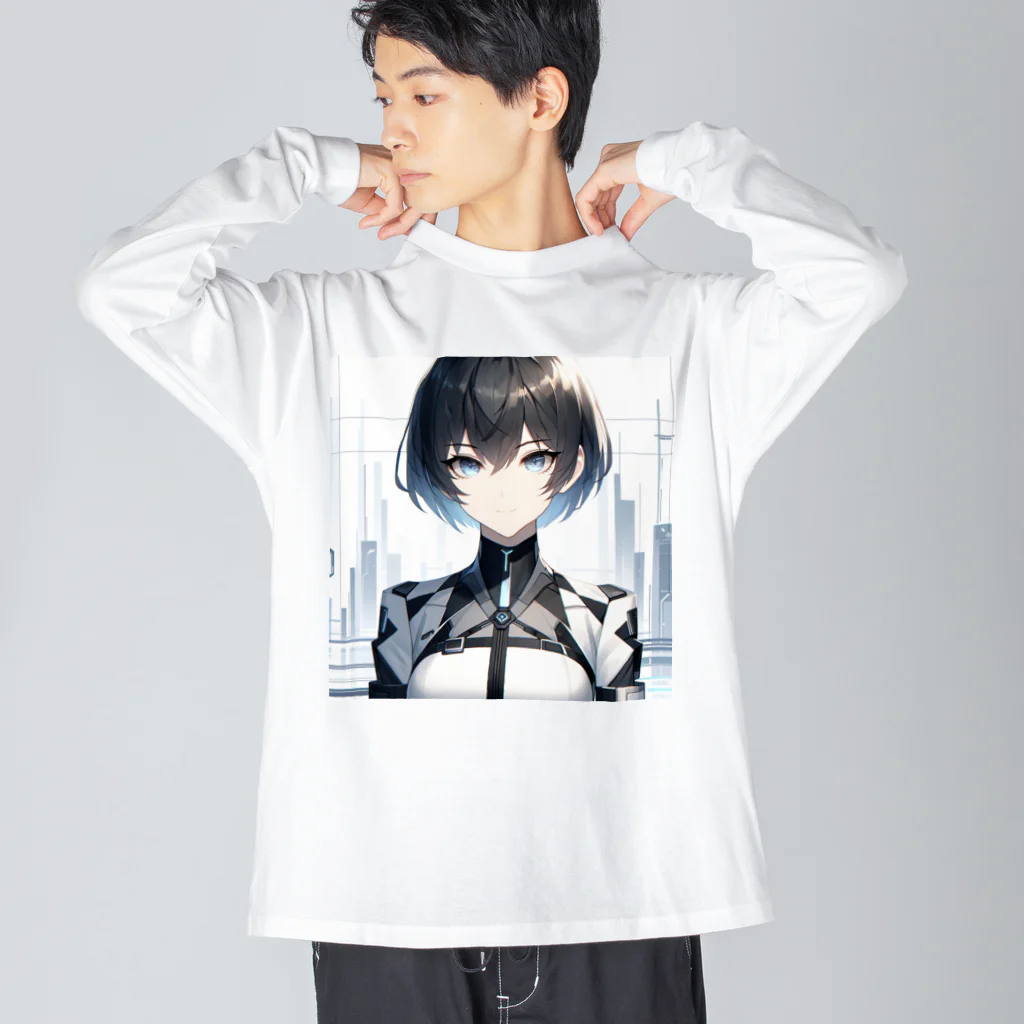 しんがんの未来的なAI美女 Big Long Sleeve T-Shirt