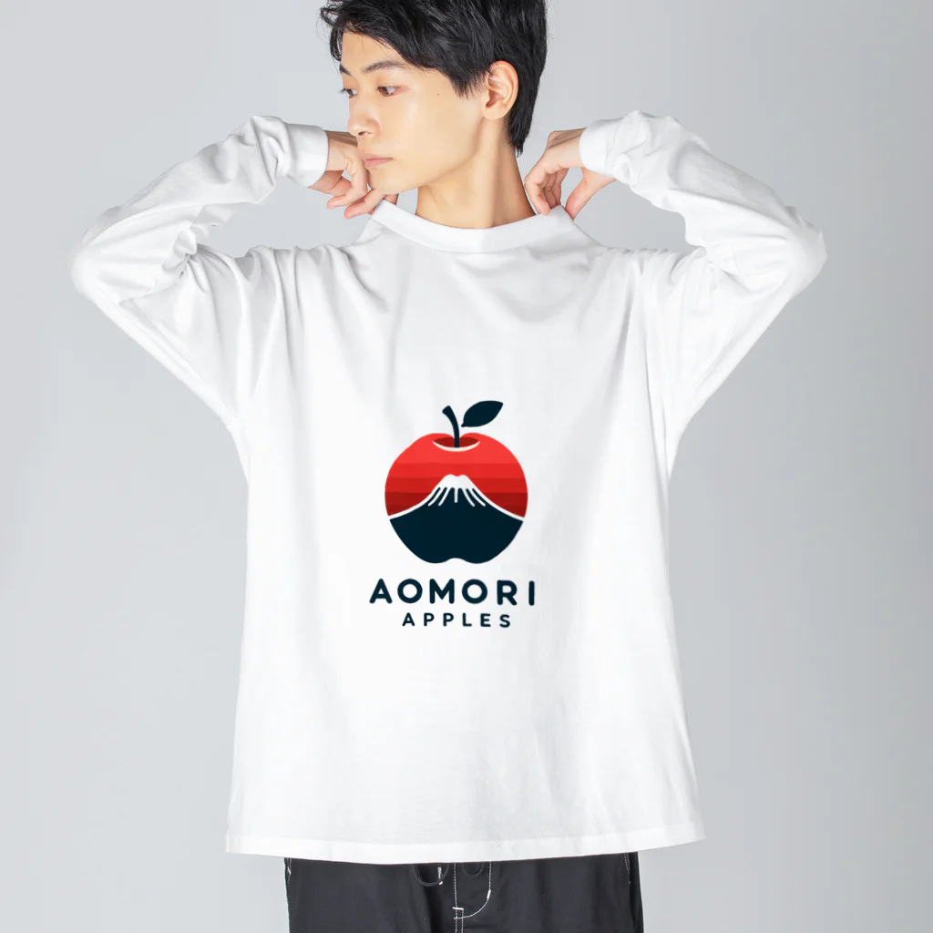 KUMACHOPのあおもりりんごと岩木山 Big Long Sleeve T-Shirt