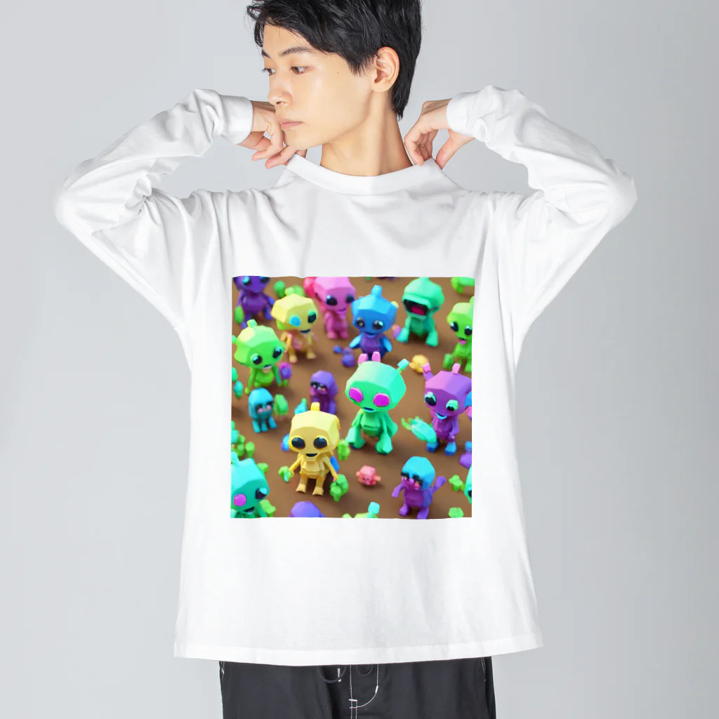 かんむりわっしーの集まれKAWAii宇宙人 ビッグシルエットロングスリーブTシャツ