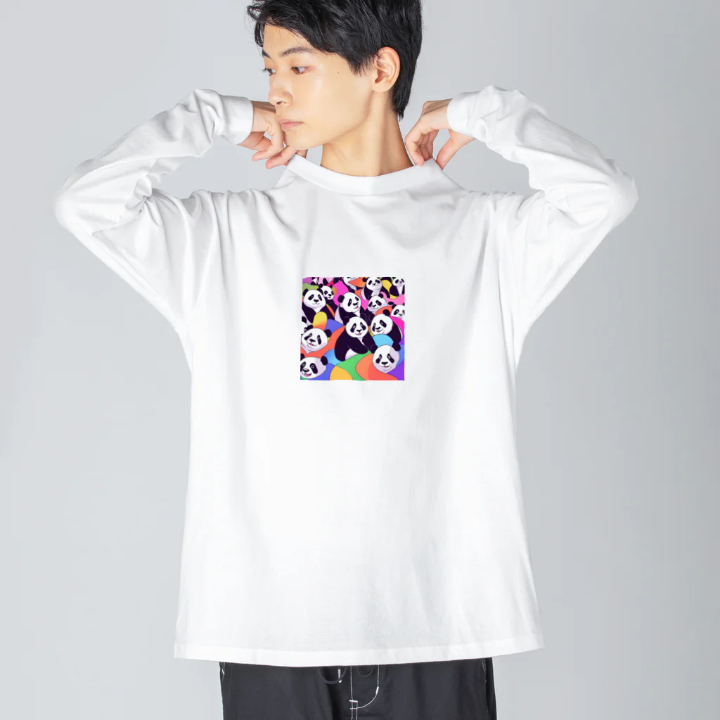 カラフルパンダズのカラフルパンダ大集合！ Big Long Sleeve T-Shirt