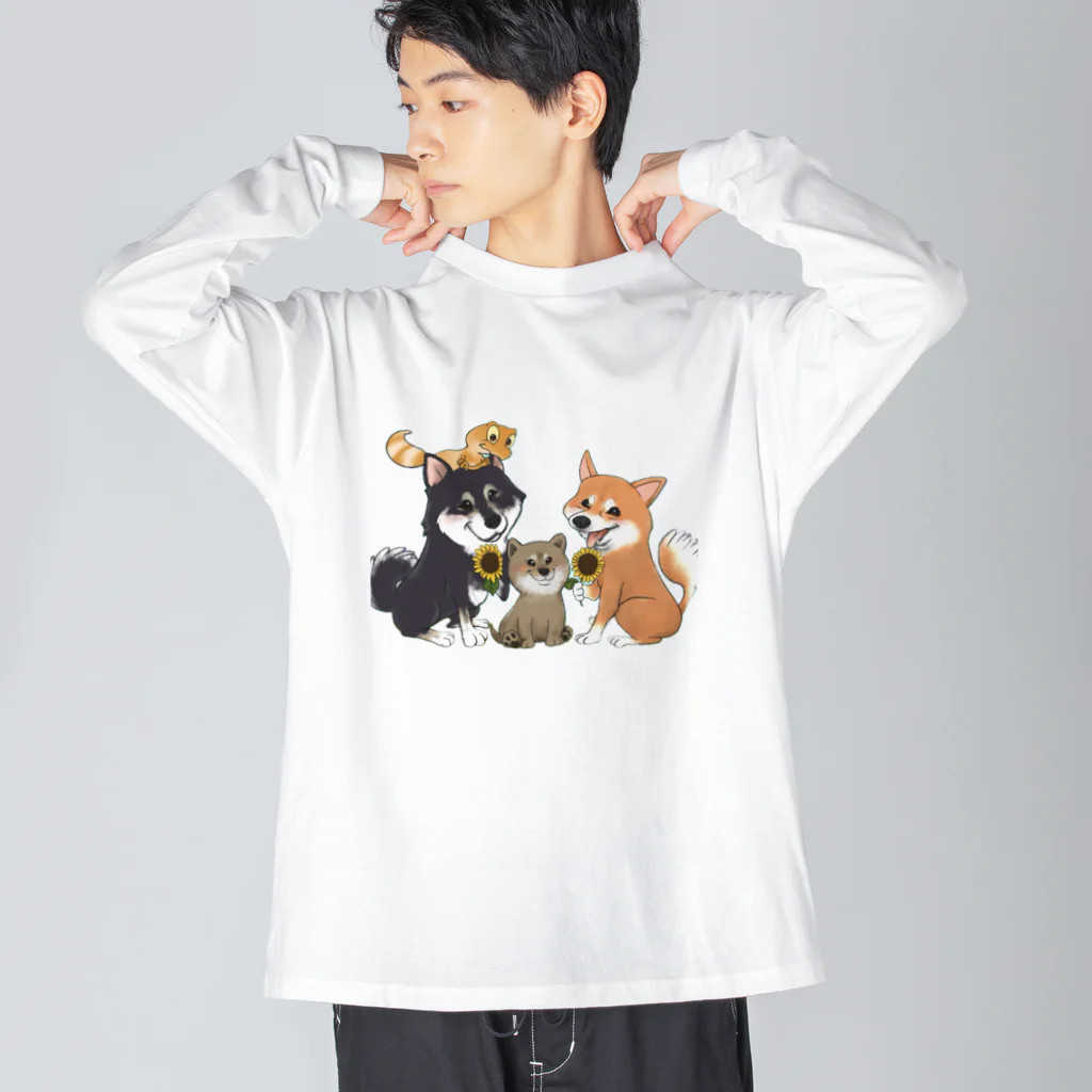 柴犬×ニシアフ の柴犬ニシアフ ビッグシルエットロングスリーブTシャツ