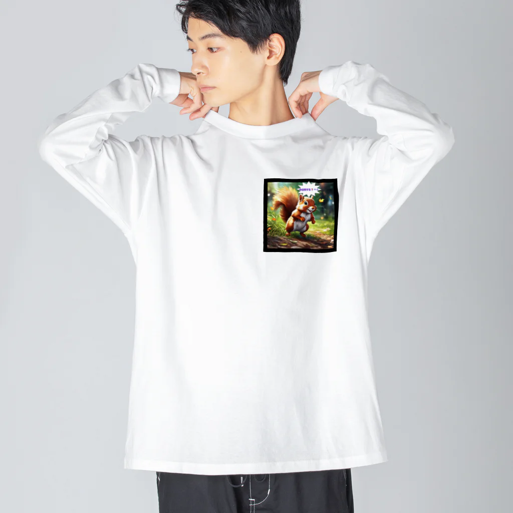 taki・ショップのリス Big Long Sleeve T-Shirt