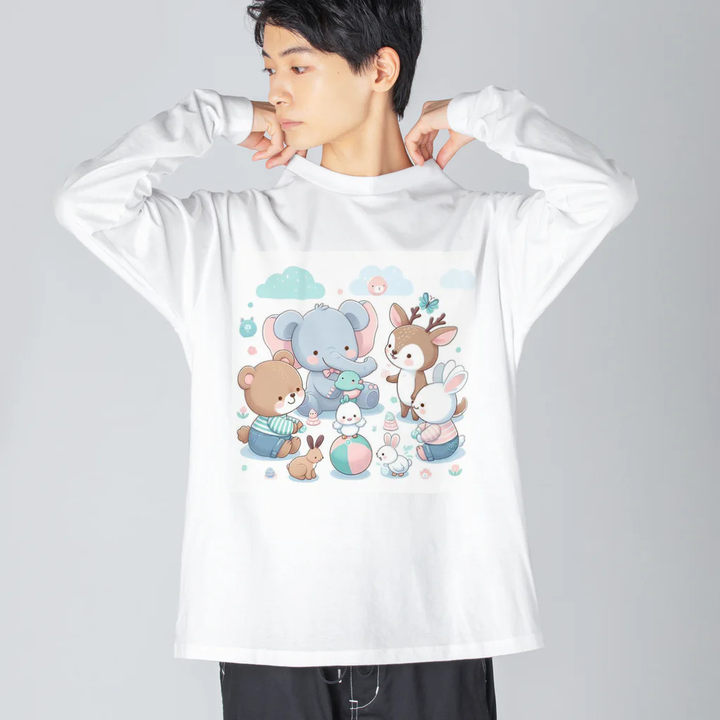 Cute! Salesの森の動物たち Big Long Sleeve T-Shirt