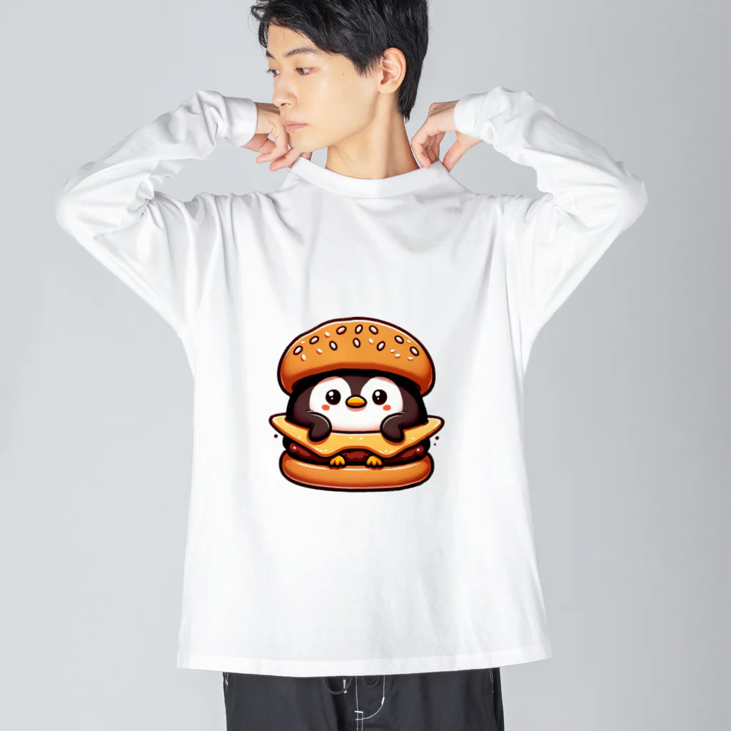 ゆるきゃら製作所のペンギンバーガー ビッグシルエットロングスリーブTシャツ