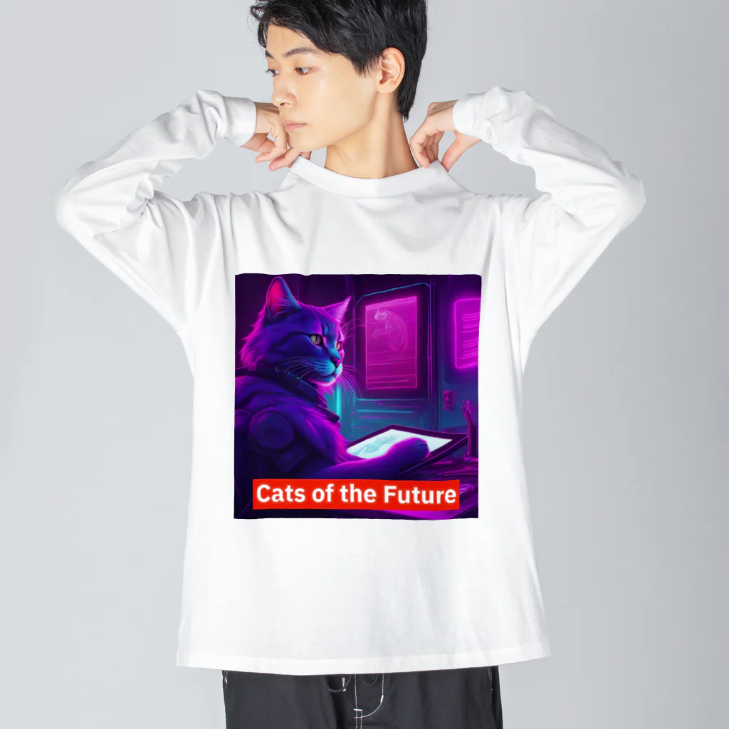 THE NOBLE LIGHTのCats of the Future ビッグシルエットロングスリーブTシャツ