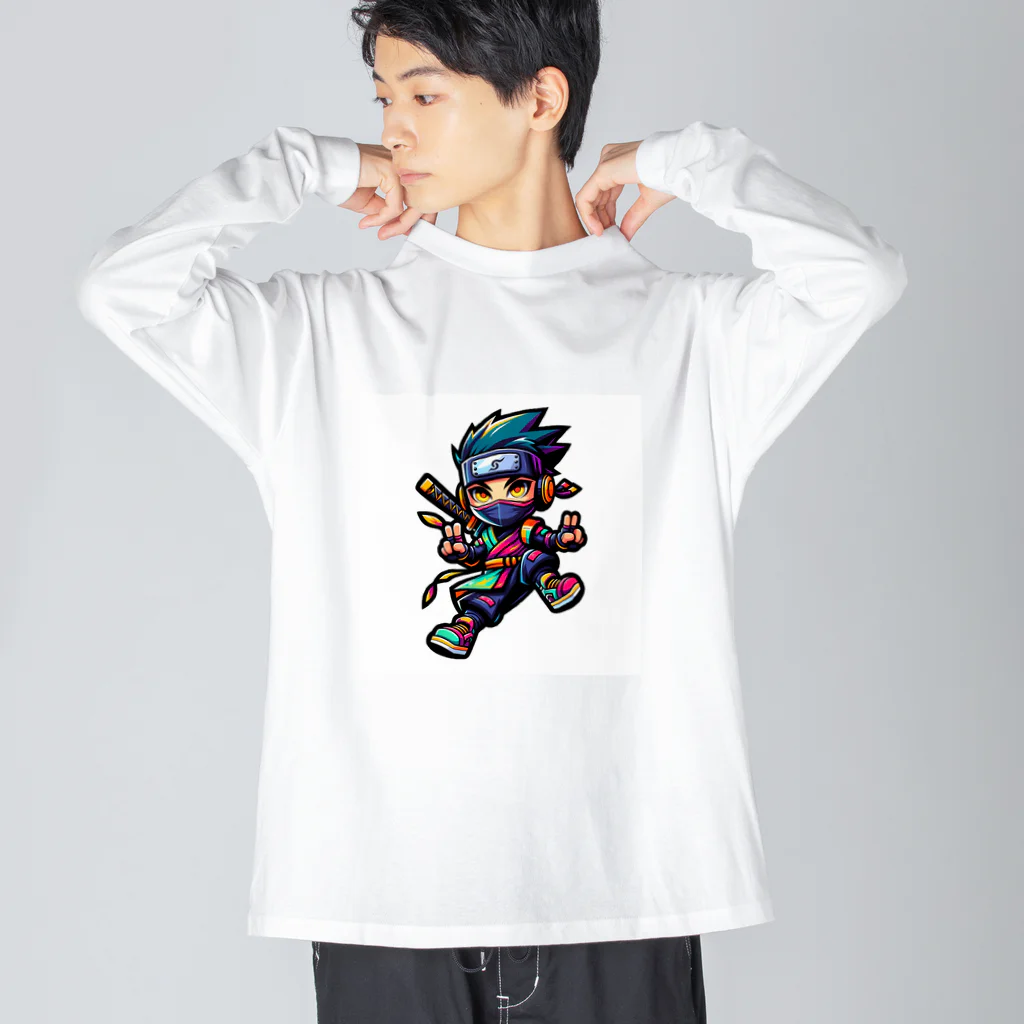 rsrsrsrsrの“Digital Ninja” Big Long Sleeve T-Shirt