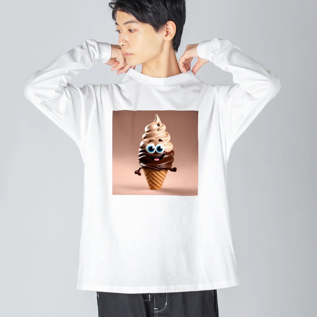 mogmogokawaryのチョコソフトくん ビッグシルエットロングスリーブTシャツ