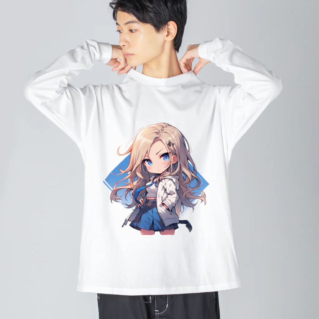 honoka_tの金髪ちびキャラ美少女 ビッグシルエットロングスリーブTシャツ