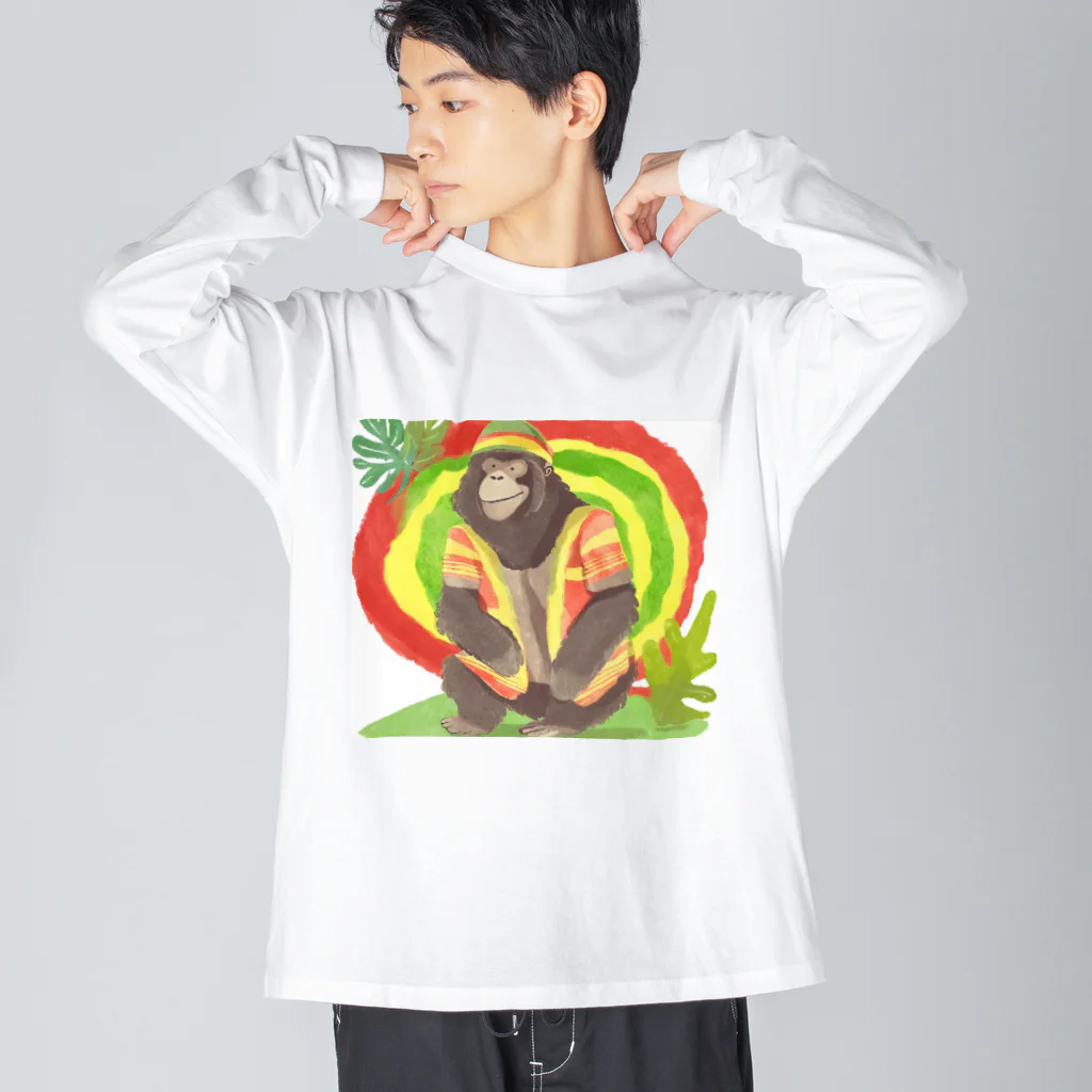 シークレットのレゲエっぽゴリラ Big Long Sleeve T-Shirt