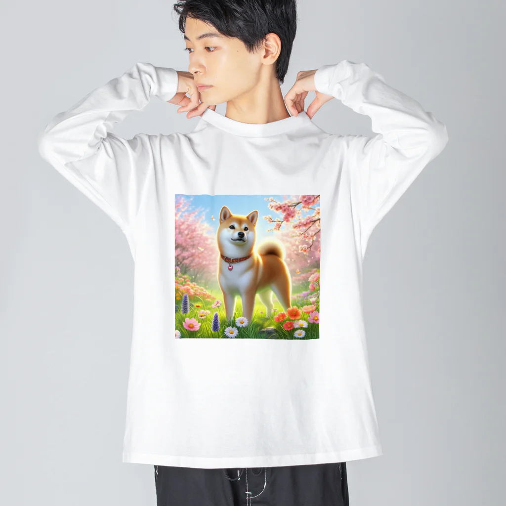 ANTARESの春の柴犬の冒険 Big Long Sleeve T-Shirt