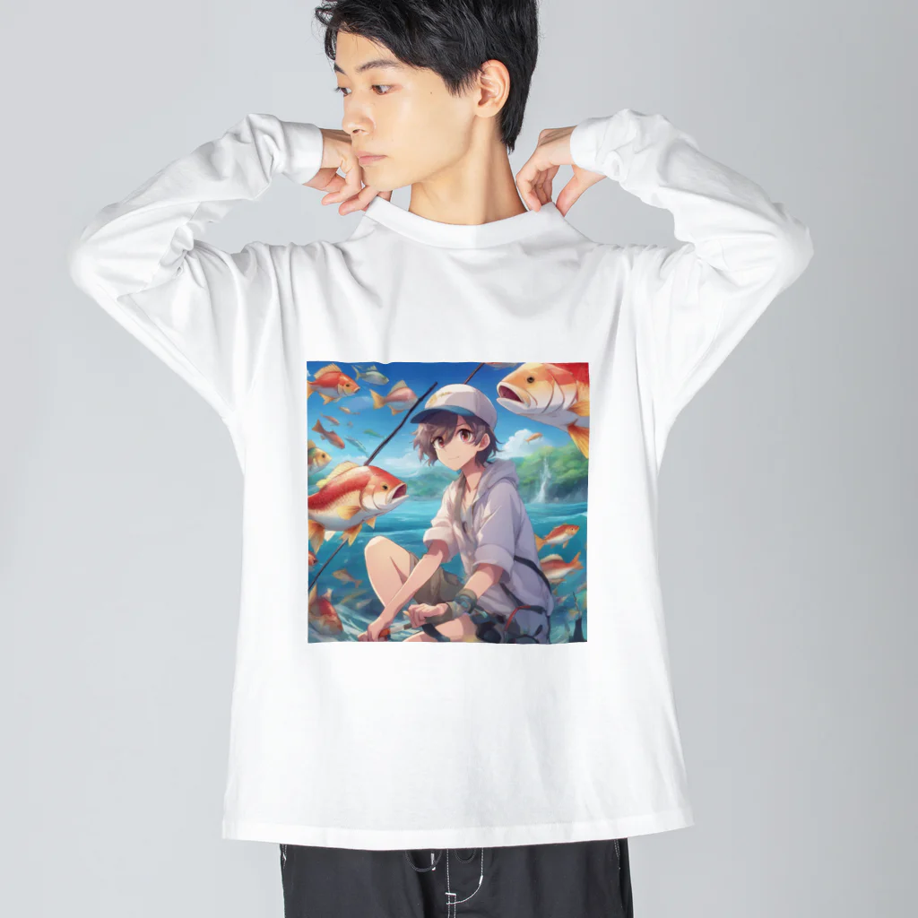 chillfishingの釣りガール爆釣！ ビッグシルエットロングスリーブTシャツ