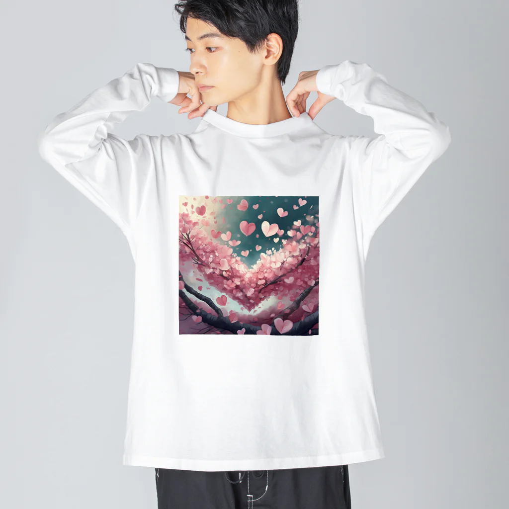 ねこねこねこんのハートさくら Big Long Sleeve T-Shirt