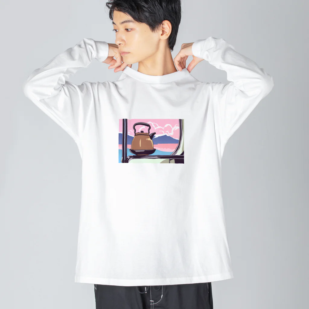 SORATOBI_YAKANの車窓とヤカン ビッグシルエットロングスリーブTシャツ