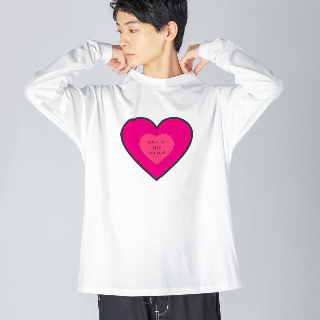 ここらいふのLOVETHELIFEYOULIVE -pink- ビッグシルエットロングスリーブTシャツ