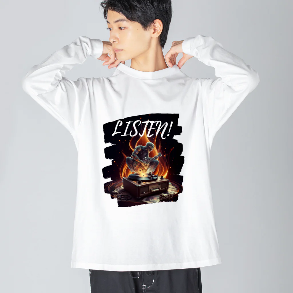 ロック堂のレコードプレイヤー Big Long Sleeve T-Shirt