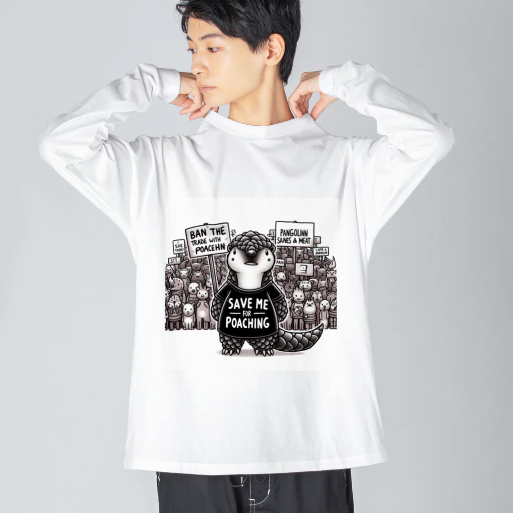 STOP POACHNGのPANGOLIN（センザンコウ） Big Long Sleeve T-Shirt