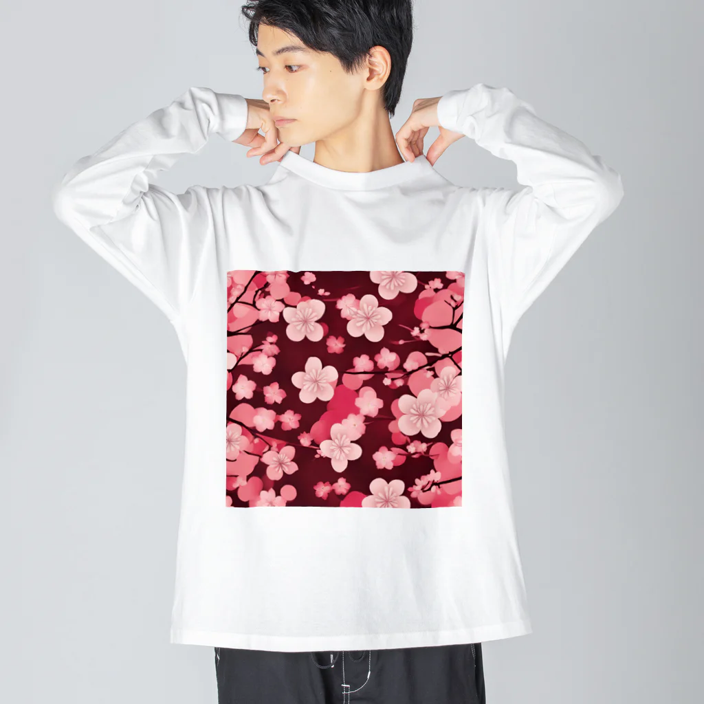 curtisの桜の花びら ビッグシルエットロングスリーブTシャツ