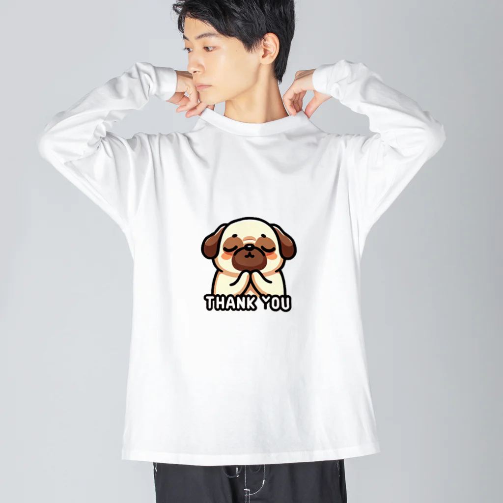 ぷるぱらの【ぱぐのすけ】シリーズ （Thanks バージョン） ビッグシルエットロングスリーブTシャツ