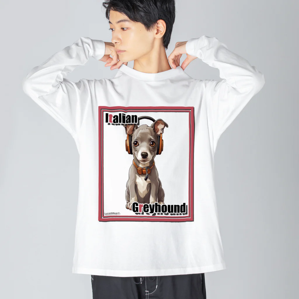 LUCASMIKAN Shopの集まれ犬好き / Gathering Dog Lover (Italian greyhound) ロングTシャツ・パーカーなど Big Long Sleeve T-Shirt