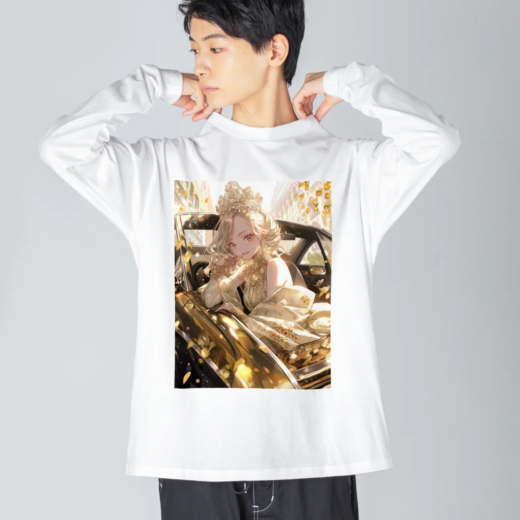 AQUAMETAVERSEのゴールドオープンカー sanae 2074 Big Long Sleeve T-Shirt