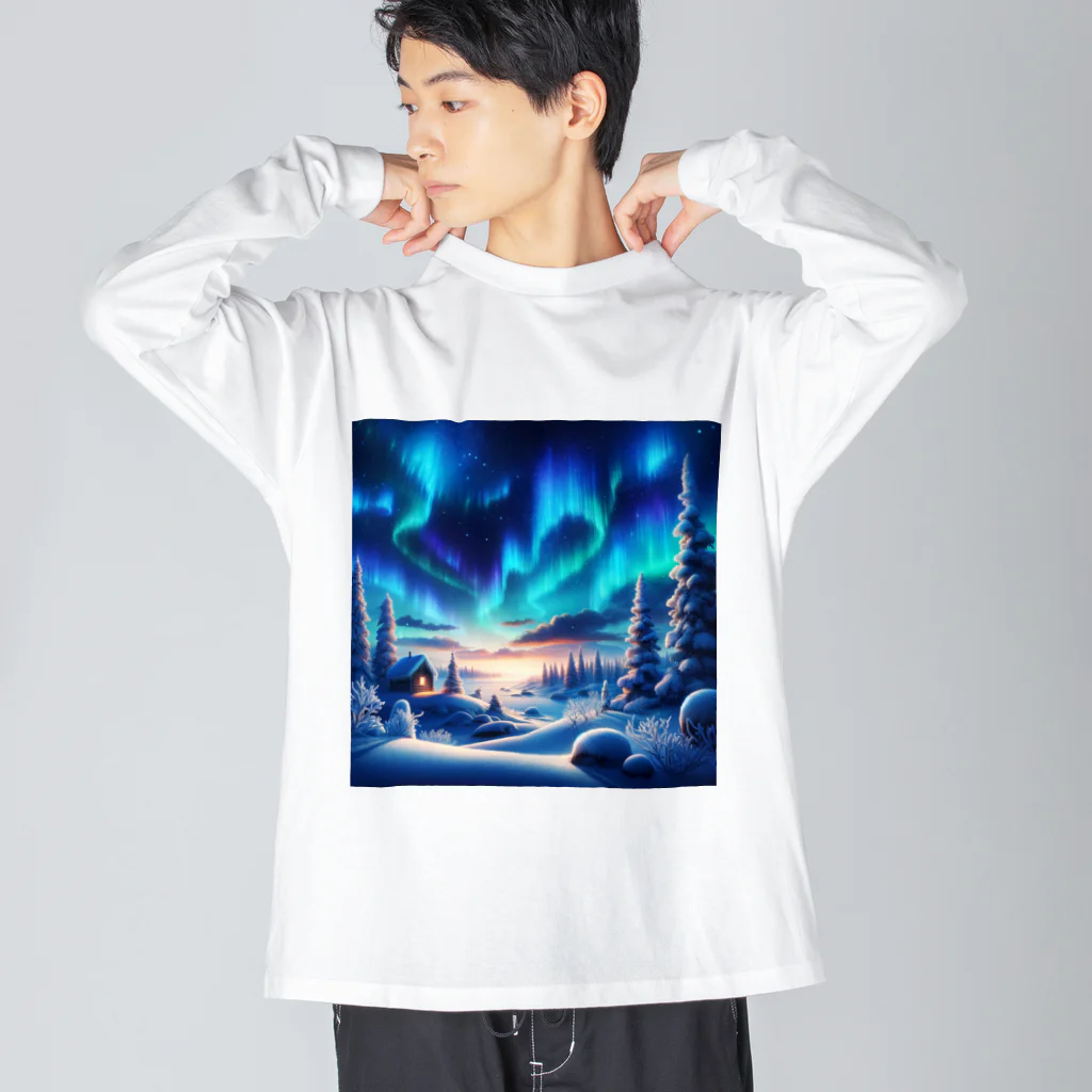 すずらん24のオーロラのある風景 Big Long Sleeve T-Shirt