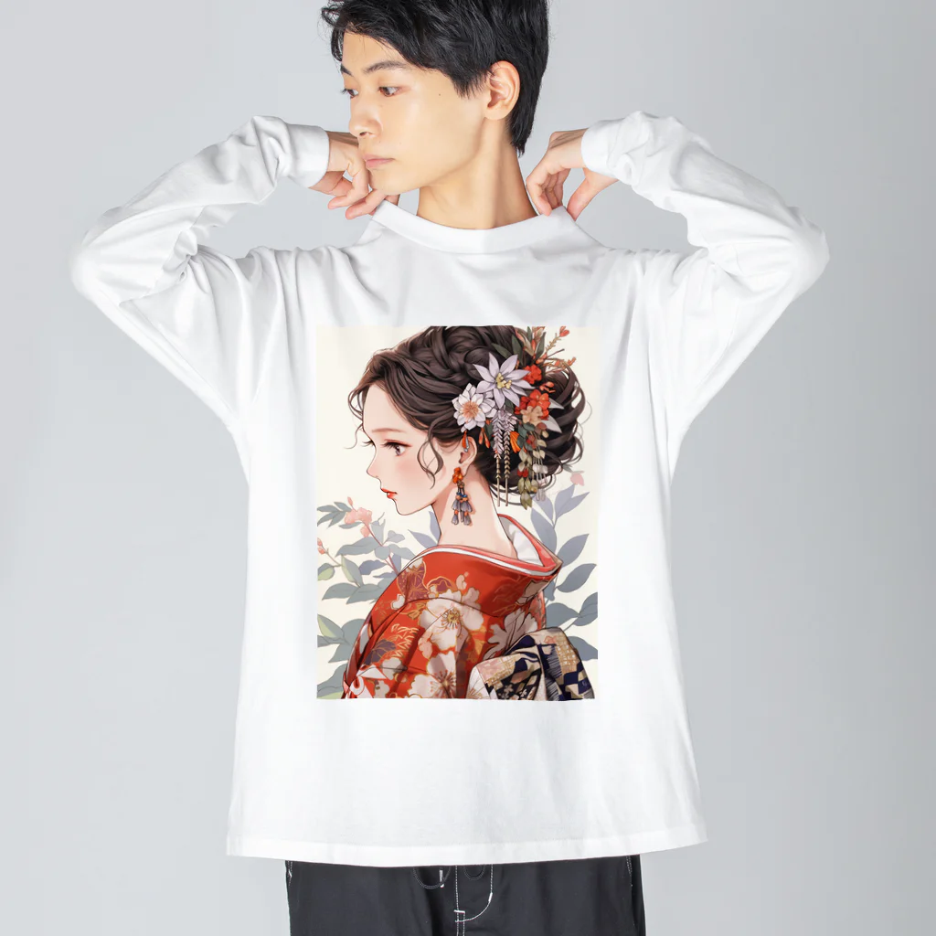 AQUAMETAVERSEの和服姿の女性　sanae 2074 Big Long Sleeve T-Shirt