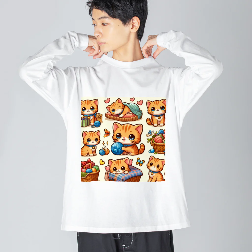 yos-1292583のねこニコばん ビッグシルエットロングスリーブTシャツ