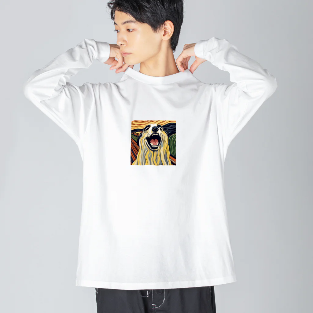 Rabbitのアート風！犬ちゃんの叫び！ Big Long Sleeve T-Shirt