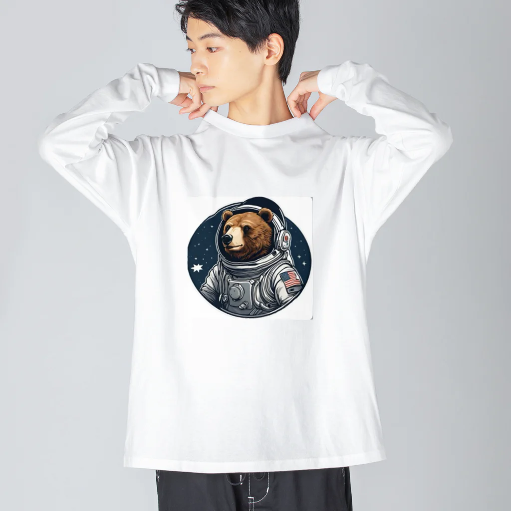 mame SHOPの宇宙飛行士くま ビッグシルエットロングスリーブTシャツ