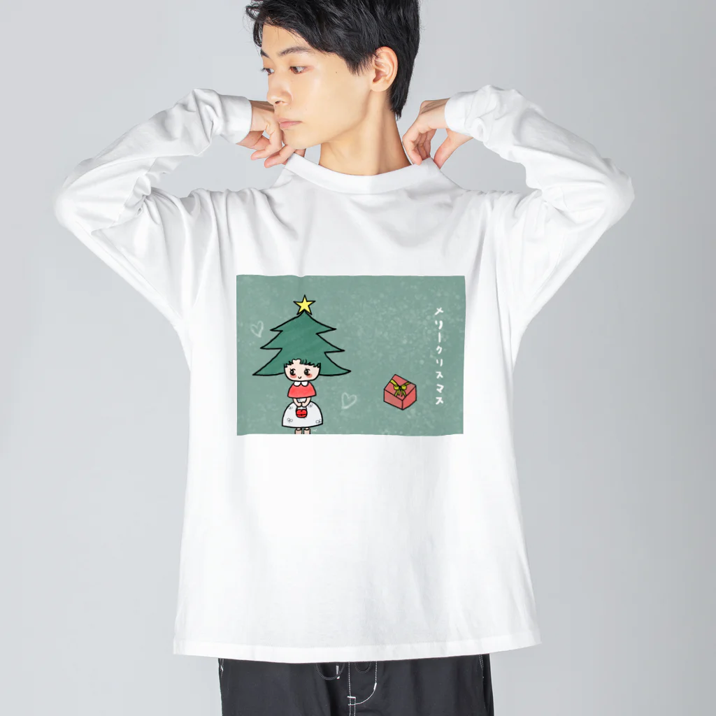 neokiwaruiのクリスマスガール ビッグシルエットロングスリーブTシャツ