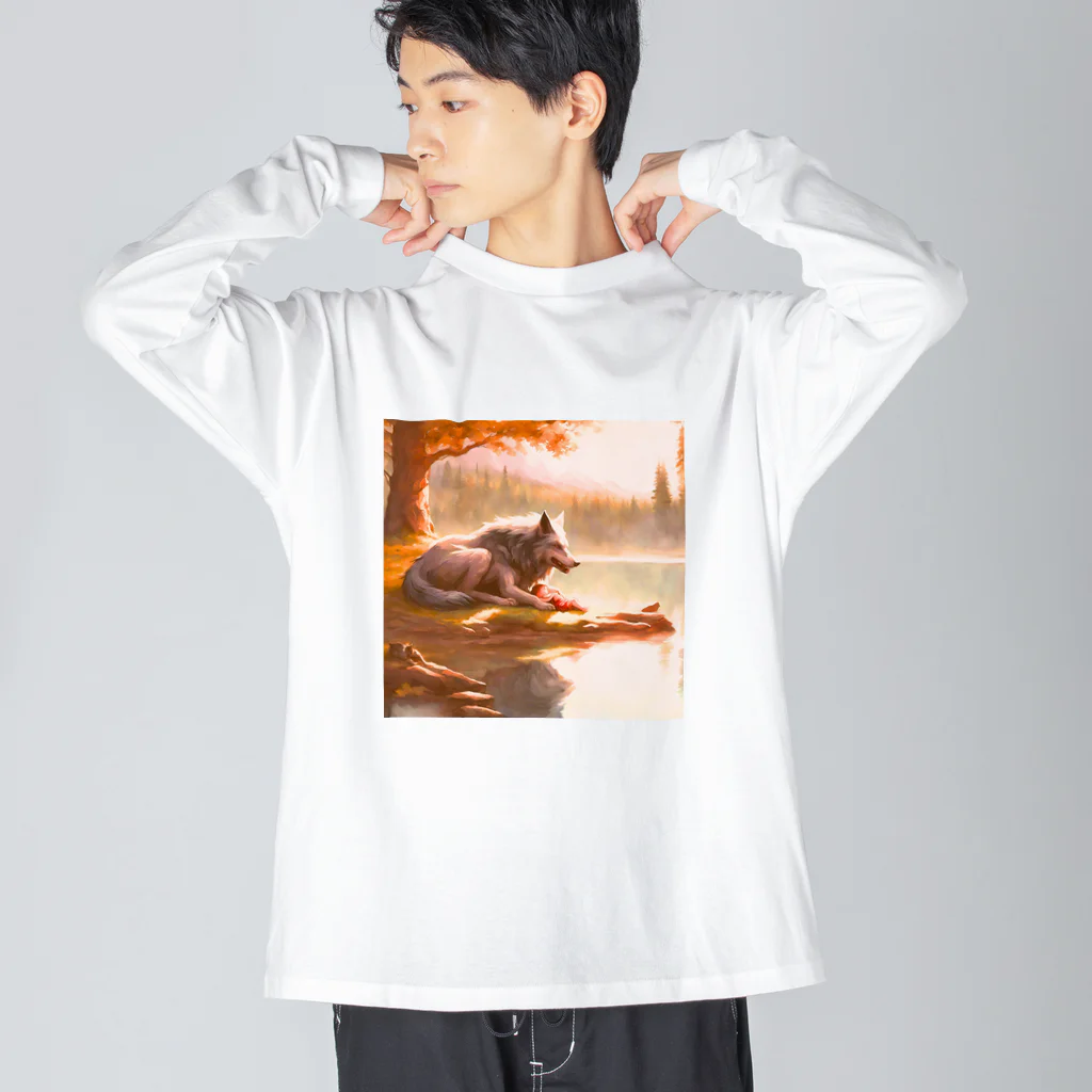 ドリームスケープギャラリーのフェンリルの子守 Big Long Sleeve T-Shirt