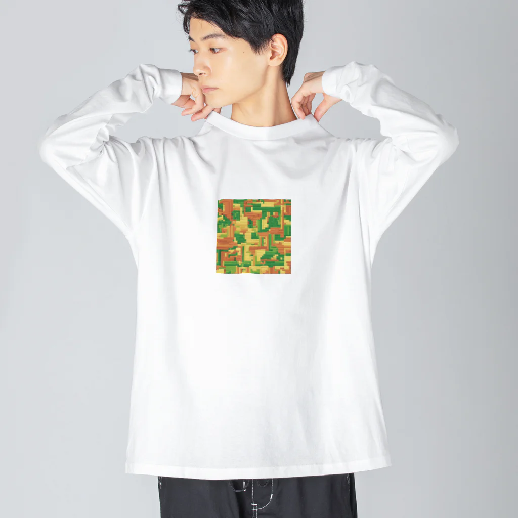 某アニメ風グッズの【ピクセルアート】ジャングルと砂漠 Big Long Sleeve T-Shirt