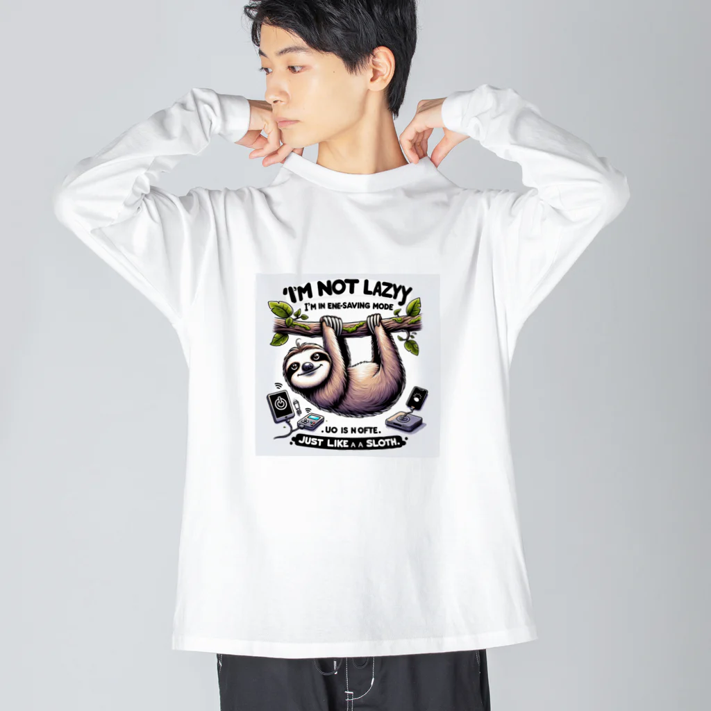 k.a.u.j.7のエネルギーセーブ中のあなた！まるでナマケモノ ビッグシルエットロングスリーブTシャツ