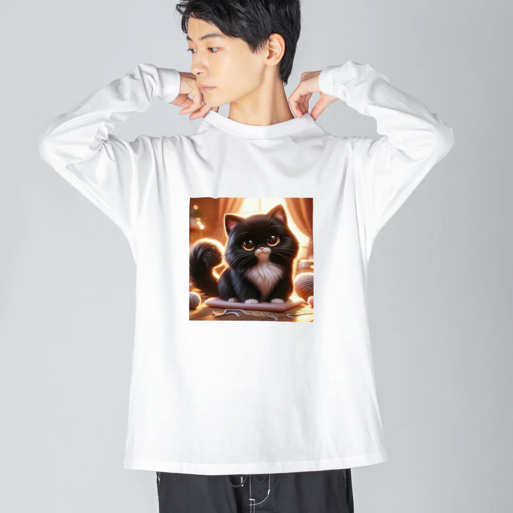 くろにゃんのくろにゃん ビッグシルエットロングスリーブTシャツ