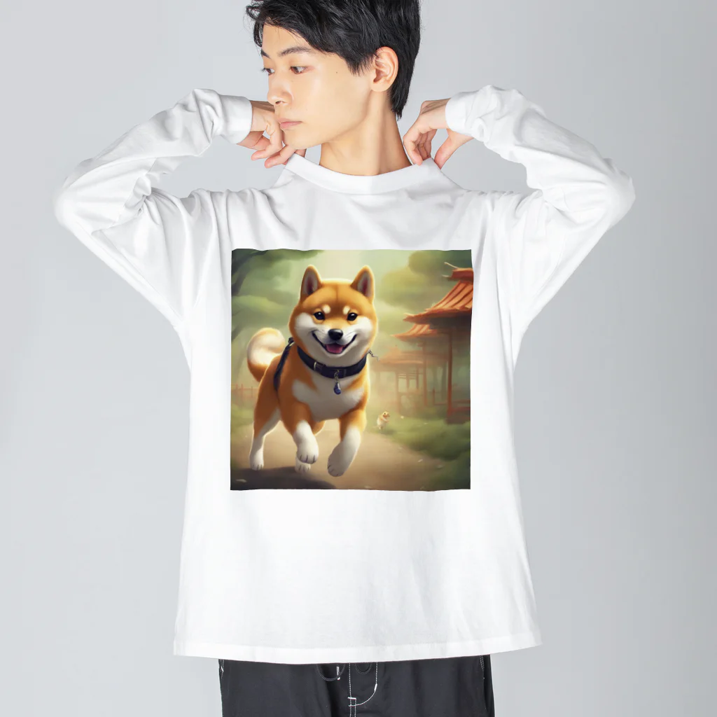 Ricky-Rickyのやんちゃな柴犬 ビッグシルエットロングスリーブTシャツ