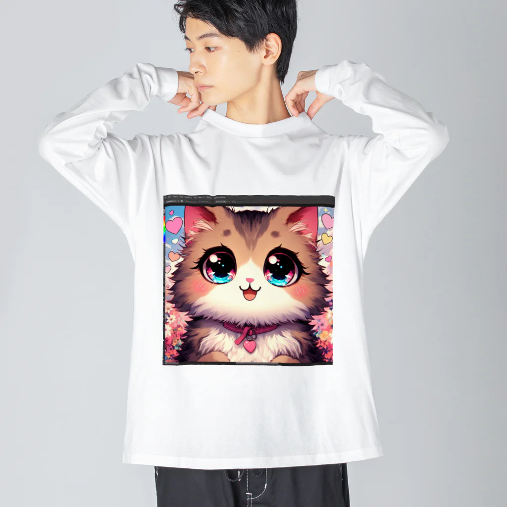 yos-1292583のねこニコばん ビッグシルエットロングスリーブTシャツ